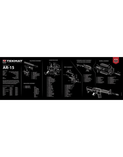 Tekmat Armorers Bench Mat - Ultra 15"x44" Ar-15 Black