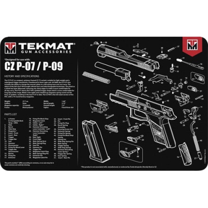 Tekmat Armorers Bench Mat - 11"x17" Cz P-07-09 Pistol