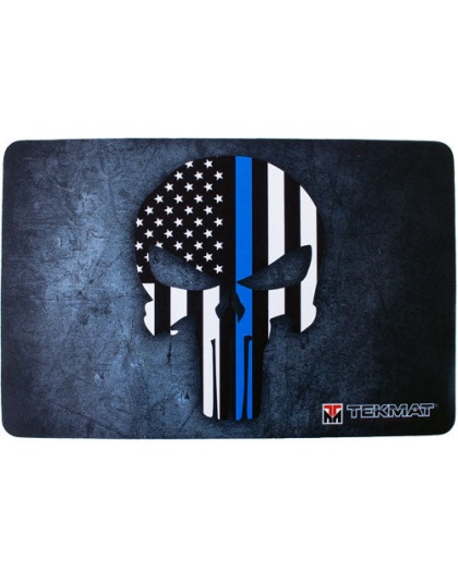 Tekmat Armorers Bench Mat - 11"x17" Punisher Blue Line