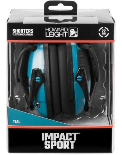 Howard Leight Impact Sport - Teal Electronic Muff Nrr22