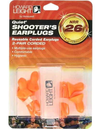 Howard Leight Quiet Ear Plugs - W-cord & Case 2-pair Pack