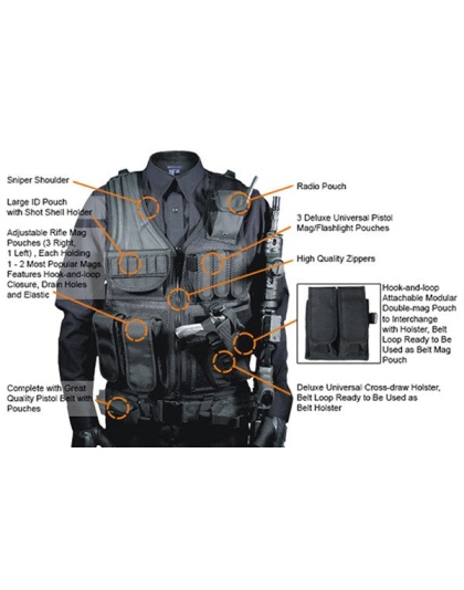 Utg Tactical Vest V547 Black - Law Enforcement