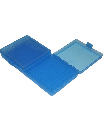 Mtm Ammo Box 9mm Luger-.380acp - -9x18 200-rounds Clear Blue