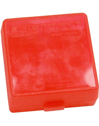 Mtm 100 Round .17hmr-.22mag - Ammo Box See Through Clear Red