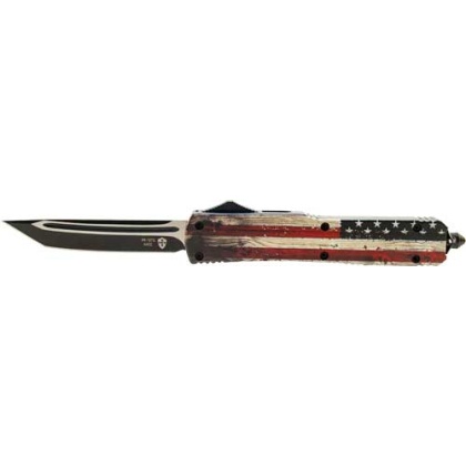 Templar Knife Slim Otf Wood Us - Flag 3.5" Black Tanto