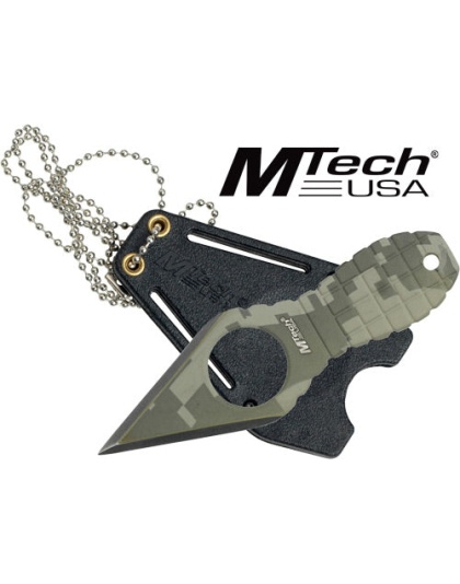 Mc Mtech 2.25" Spear Point - Neck Knife W-sheath Stonewash