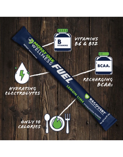 Mossy Oak Wellness Fuel Recovr - Lemon Lime Mix 12 Stick Pack