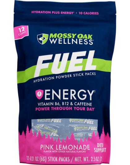 Mossy Oak Wellness Fuel Energy - Pink Lemonade Mix 12 Stck Pack