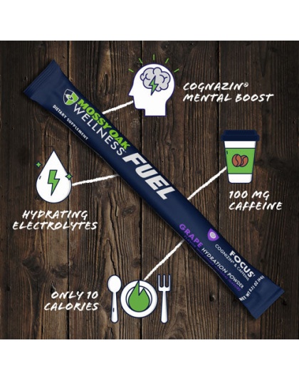Mossy Oak Wellness Fuel Focus - Grape Drink Mix 12 Stick Pack