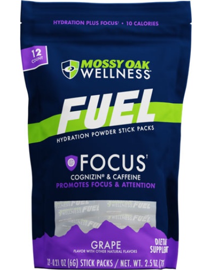 Mossy Oak Wellness Fuel Focus - Grape Drink Mix 12 Stick Pack