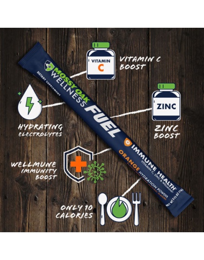 Mossy Oak Wellness Fuel Immune - Orange Drink Mix 12 Stick Pack