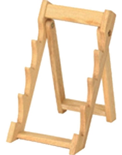 Abkt Wood Knife Display Stand - Holds 5 Knives 10.25"x5.25"x7"