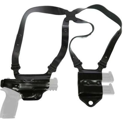 Galco Miami Ii Shoulder System - Rh Leather S-a Xd 9-40 4" Blk
