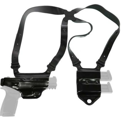 Galco Miami Ii Shoulder System - Rh Leather 1911 3-5" Black