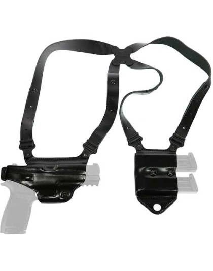 Galco Miami Ii Shoulder System - Rh Leather 1911 3-5" Black