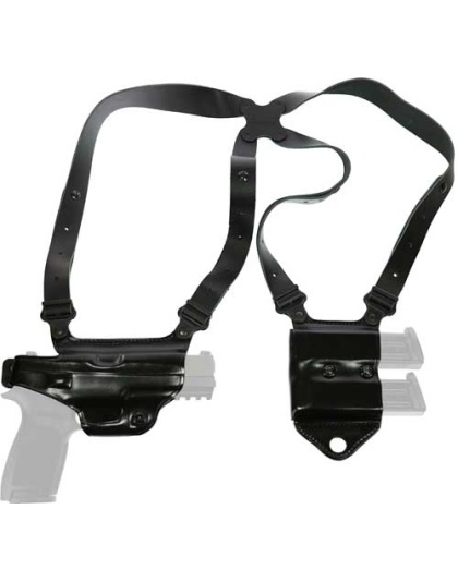 Galco Miami Shoulder System - Rh Leather Sig P320f 9-40 Blk