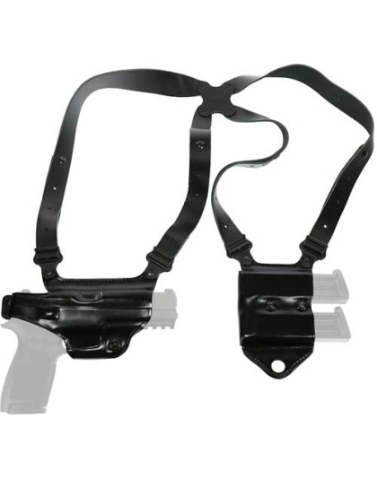 Galco Miami Shoulder System - Rh Leather S&w M&p 9-40 Black