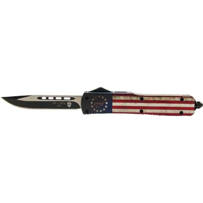 Templar Knife Slim Otf Betsy - Ross Flag 3.5" Black Drop Pnt