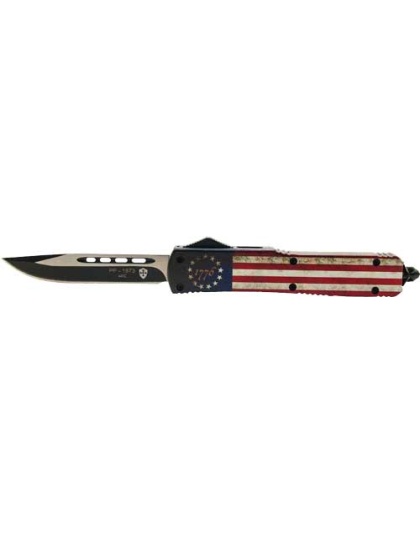 Templar Knife Slim Otf Betsy - Ross Flag 3.5" Black Drop Pnt