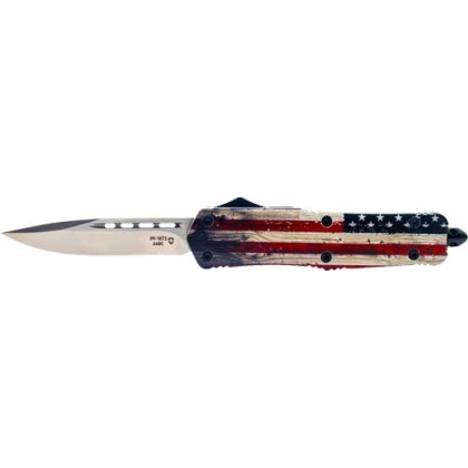 Templar Knife Large Otf Wood - Us Flag 3.5" Silver Drop Point