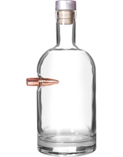 2 Monkey Bullet Decanter - With A .50 Cal Bullet Blown In