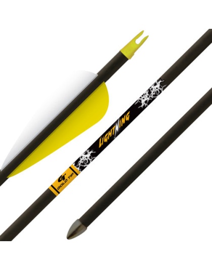 Gold Tip Arrow Lightning Youth - 2.5" Vane Tec Glued-in Pnt 3pk