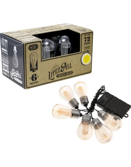 Promier Led Edison Bulb 6 - Piece String Light 3aa Notincl