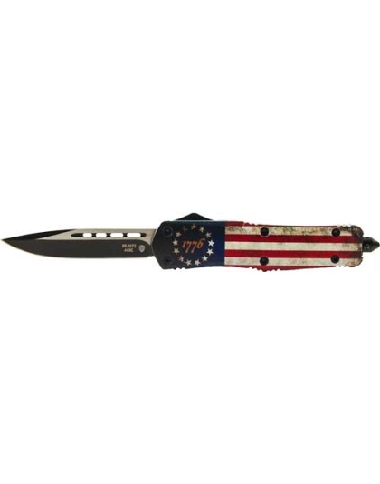 Templar Knife Large Otf Betsy - Ross Flag 3.5" Black Drop Pnt