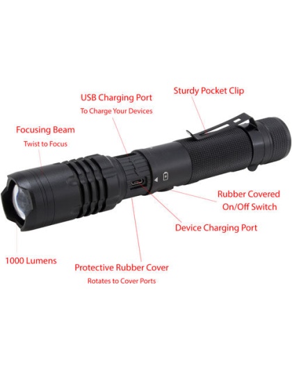 Promier 1000 Lum Rechargeable - Tactical Grade Flshlight Black