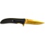Guard Dog Knife Blk G10 Handle - Gold Blade Folder 3.5" Blade!