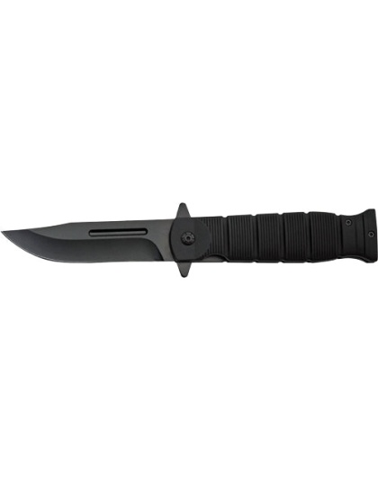 Guard Dog Knife Rubber Handle - Spring Assist Folder 3.5" Blk!