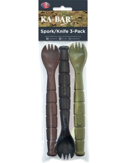 Ka-bar Mil-spec Spork-knife - 3 Pack Od Green-black-brown