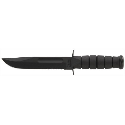 Ka-bar Fighting-utility Knife - 7" Serr W-plastic Sheath Black