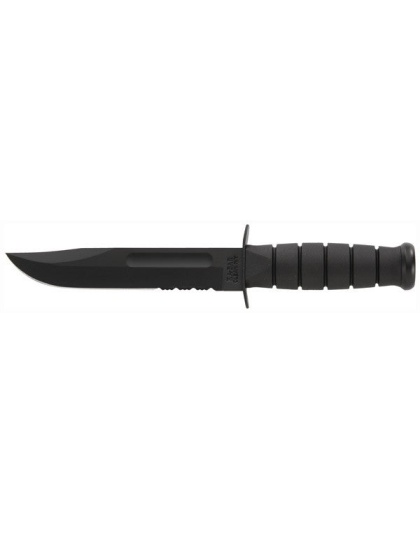 Ka-bar Fighting-utility Knife - 7" Serr W-plastic Sheath Black