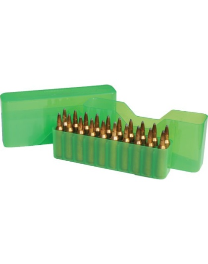 Mtm Ammo Box Large Rifle 20 - Rounds Slip Top Clear Green