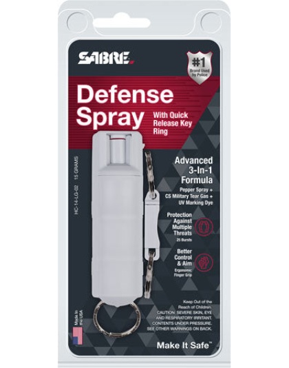 Sabre Red Pepper Spray Lite - Grey Hard Case Key Ring 15gr