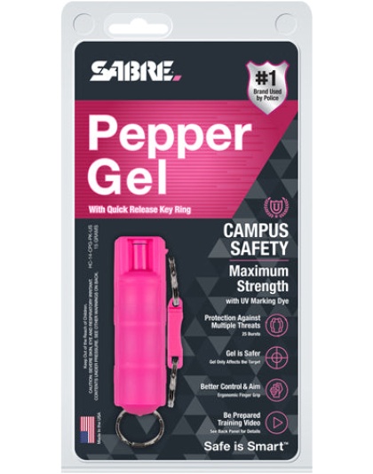 Sabre Red Pepper Gel Spray - Pink Hard Case W-ring 15gr
