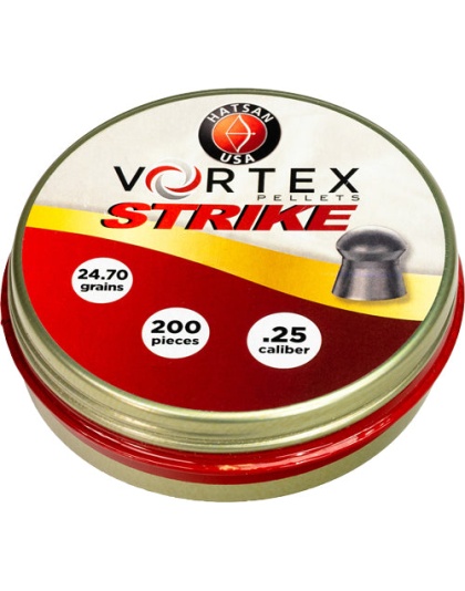 Hatsan Vortex Strike Pellets - .25 24.70gr 200 Per Tin