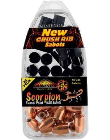 Harvester Scorpion 50cal 260gr - .451 Funnel Point Sabot 20pk
