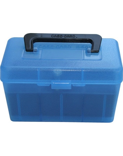 Mtm Deluxe Ammo Box 50-rounds - Rifle 7mm Rm To 300 Wm Clr Blu