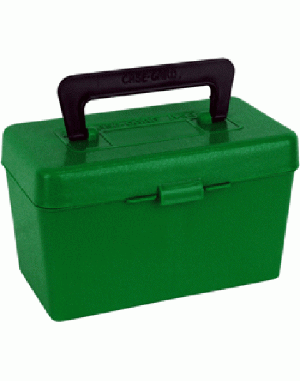 Mtm Deluxe Ammo Box 50-rounds - X-large Rifle Calibers Green