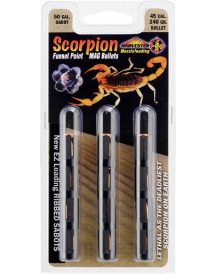 Harvester Scorpion 50 Cal. - 240gr .451 Funnel Point 12pk