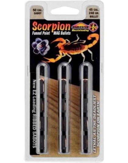 Harvester Scorpion 50 Cal. - 240gr .451 Poly Tip Sabot 12pk