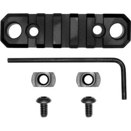 Grovtec Rail Push Button Base - M-lok 3.1" 5 Slot Alum Black