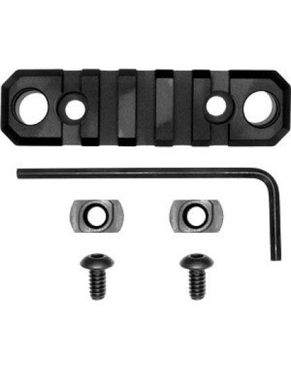 Grovtec Rail Push Button Base - M-lok 3.1" 5 Slot Alum Black