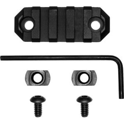 Grovtec Rail Section M-lok - 2.2" 5 Slot Aluminum Black