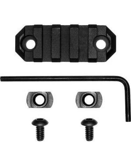 Grovtec Rail Section M-lok - 2.2" 5 Slot Aluminum Black