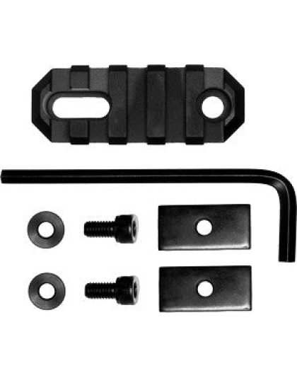 Grovtec Rail Section Stock Ar - 2.2" 5 Slot Aluminum Black