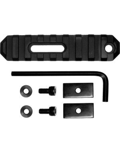 Grovtec Rail Section Stock Ar - 3.8" 9 Slot Aluminum Black