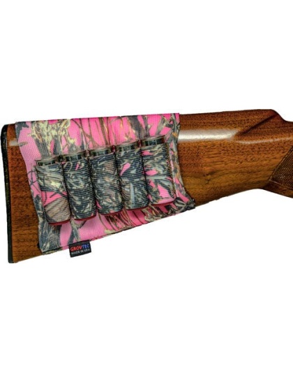 Grovtec Shotgun Shell Holder - For Buttstock True Timber Pink